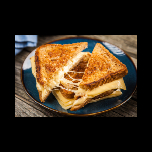 plated grilled cheese sandwich