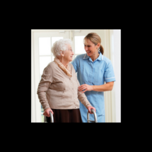 occupational therapist assisting an elderly woman