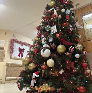 Salyersville Nursing and Rehab large decorated Christmas Tree