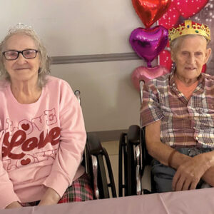 Salyersville Nursing and Rehab residents dressed for Valentines Day at Valentine's Day Party